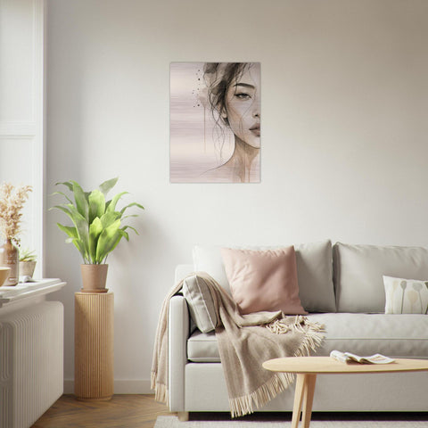 Silk Lotus - Aluminum Print | Woman Portrait Wall Art | Modern Metallic Home Decor | Serene & Strong Gift Idea