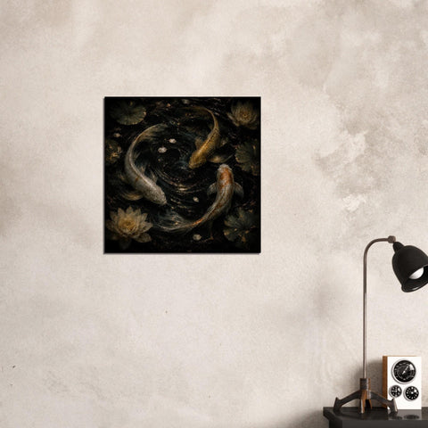 Flow Koi Movement Art Aluminum Print - Modern Abstract Wall Art, Unique Home Decor Gift