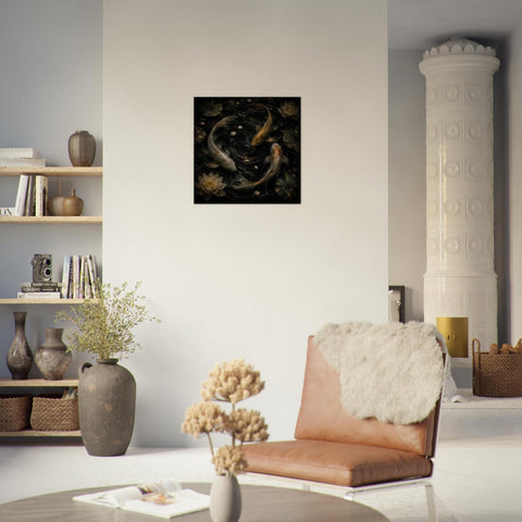 Flow Koi Movement Art Aluminum Print - Modern Abstract Wall Art, Unique Home Decor Gift