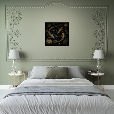 Flow Koi Movement Art Aluminum Print - Modern Abstract Wall Art, Unique Home Decor Gift