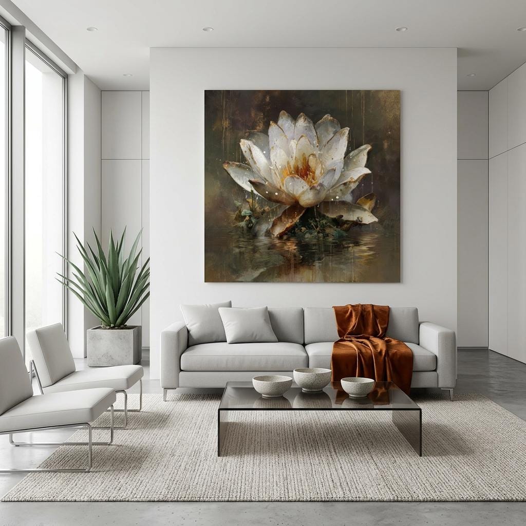 Awakening Lotus Brushed Aluminum Print | Zen Wall Art | Renewal Symbol Gift | Modern Home Decor