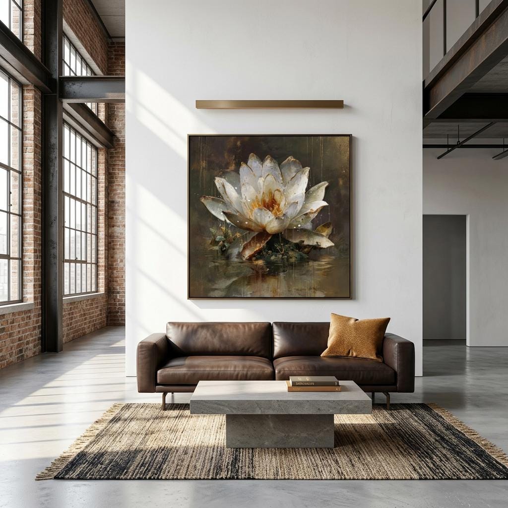 Awakening Lotus Brushed Aluminum Print | Zen Wall Art | Renewal Symbol Gift | Modern Home Decor
