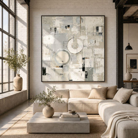 Quiet Geometry - Aluminum Print | Modern Minimalist Wall Art | Abstract Geometric Decor | Calm Serene Art | Large Format Metal Print