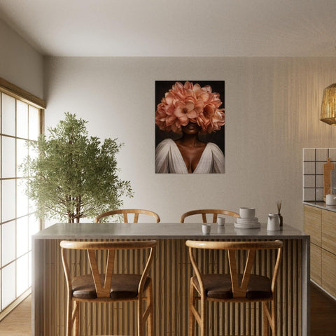 Ethereal Bloom Brushed Aluminum Print, Magnolia Botanical Wall Art, Modern Silver Metal Wall Decor, Fine Art , Serene Home Gift