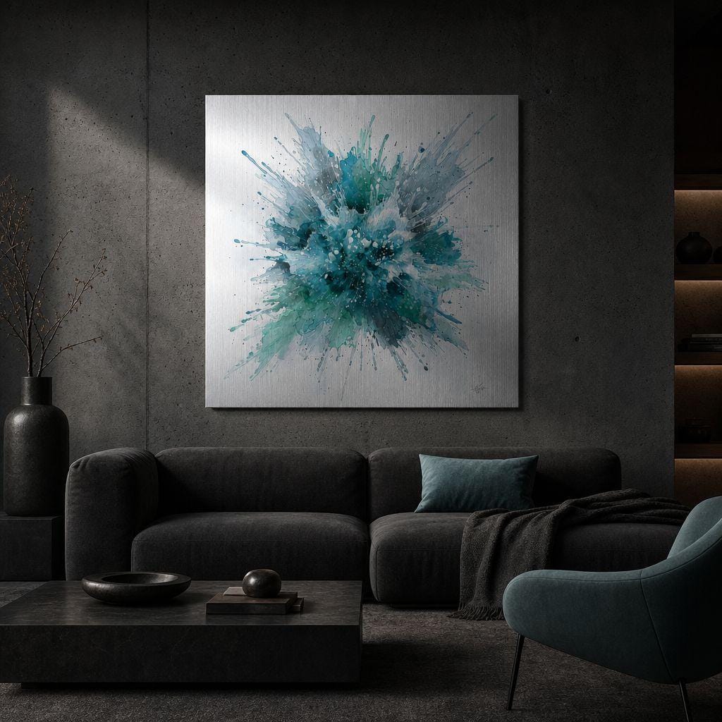 Liquid Velocity Aluminum Print - Modern Abstract Art, Vibrant Colors, Metal Wall Decor, Office Art, Gift for Him