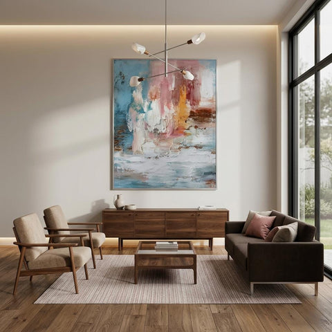 Saltwind Clash of Echoes - Textured Illusion Abstracts Coastal Wall Art | Modern Home Decor Gift