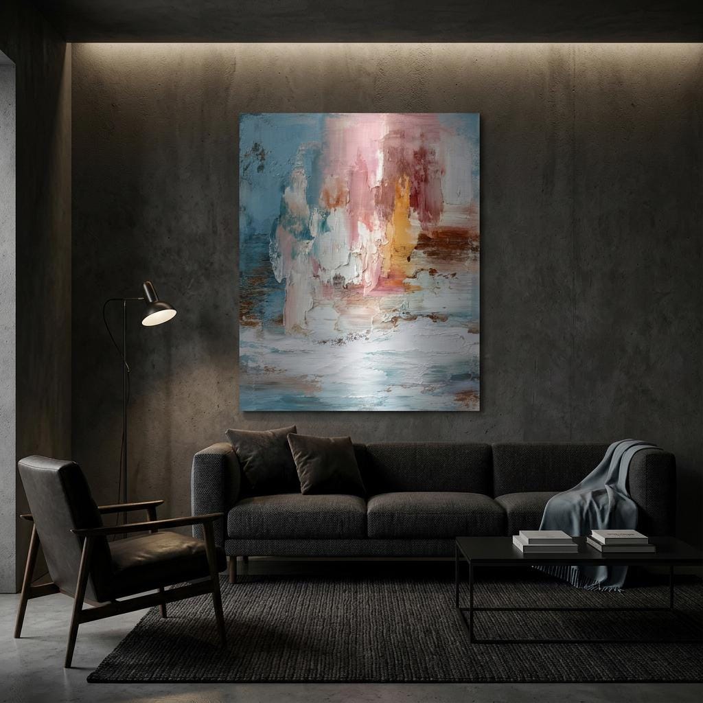 Saltwind Clash of Echoes - Textured Illusion Abstracts Coastal Wall Art | Modern Home Decor Gift