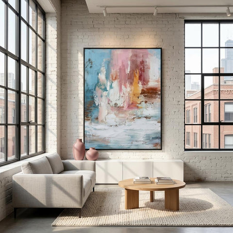 Saltwind Clash of Echoes - Textured Illusion Abstracts Coastal Wall Art | Modern Home Decor Gift