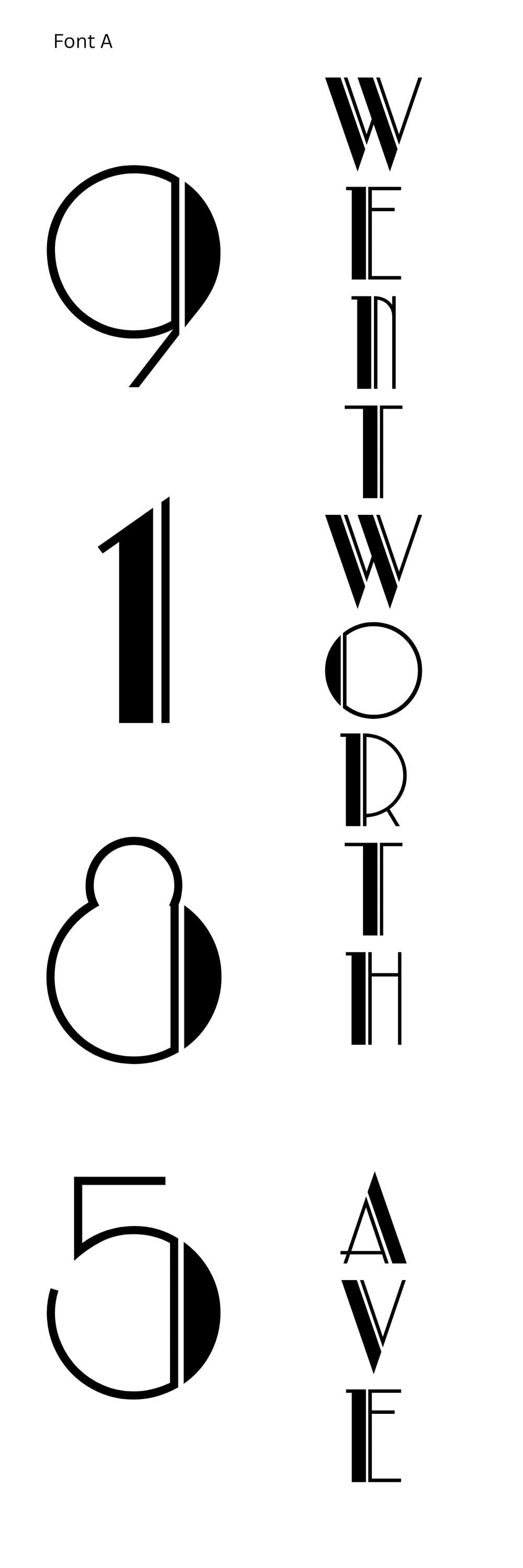 Custom 8x24 Wentworth Vertical Address Sign | Brushed Aluminum House Number Plaque | Modern Architectural | Personalized Metal Sign