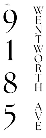 Custom 8x24 Wentworth Vertical Address Sign | Brushed Aluminum House Number Plaque | Modern Architectural | Personalized Metal Sign