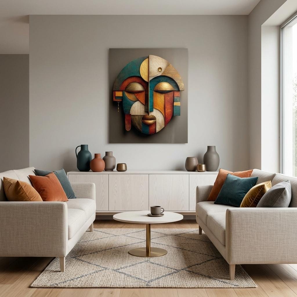 Abeni Form Aluminum Print, Modern Yoruba Inspired Wall Art, Geometric African Decor, Minimalist Metal Wall Decor, Unique Ethnic Home Art