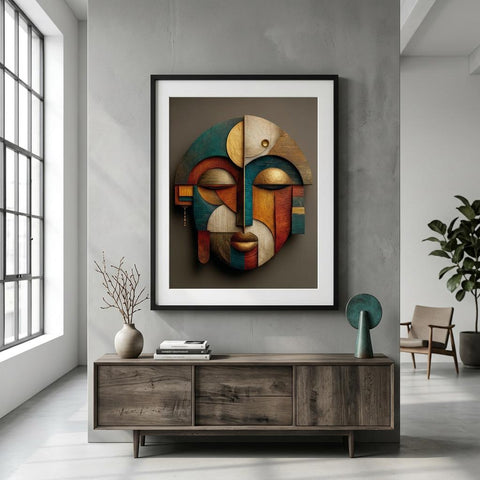 Abeni Form Aluminum Print, Modern Yoruba Inspired Wall Art, Geometric African Decor, Minimalist Metal Wall Decor, Unique Ethnic Home Art