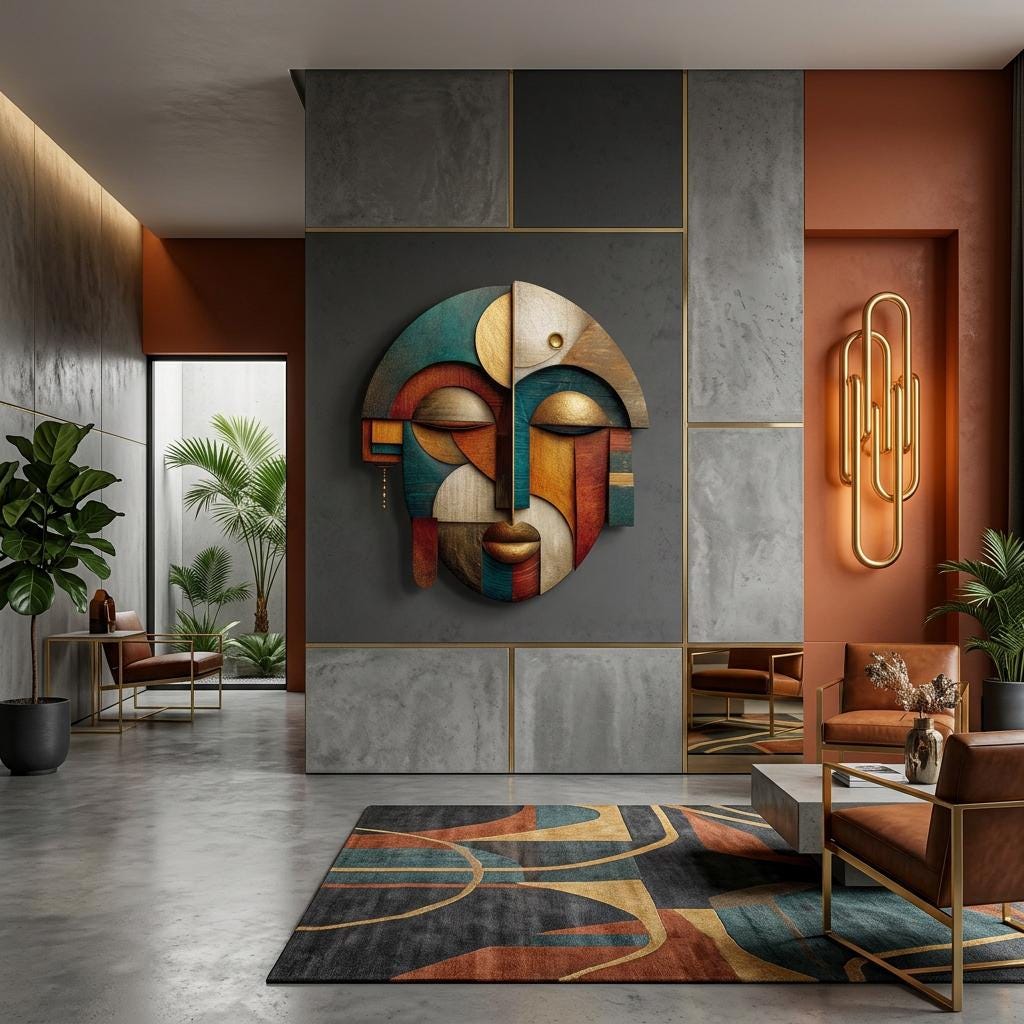 Abeni Form Aluminum Print, Modern Yoruba Inspired Wall Art, Geometric African Decor, Minimalist Metal Wall Decor, Unique Ethnic Home Art