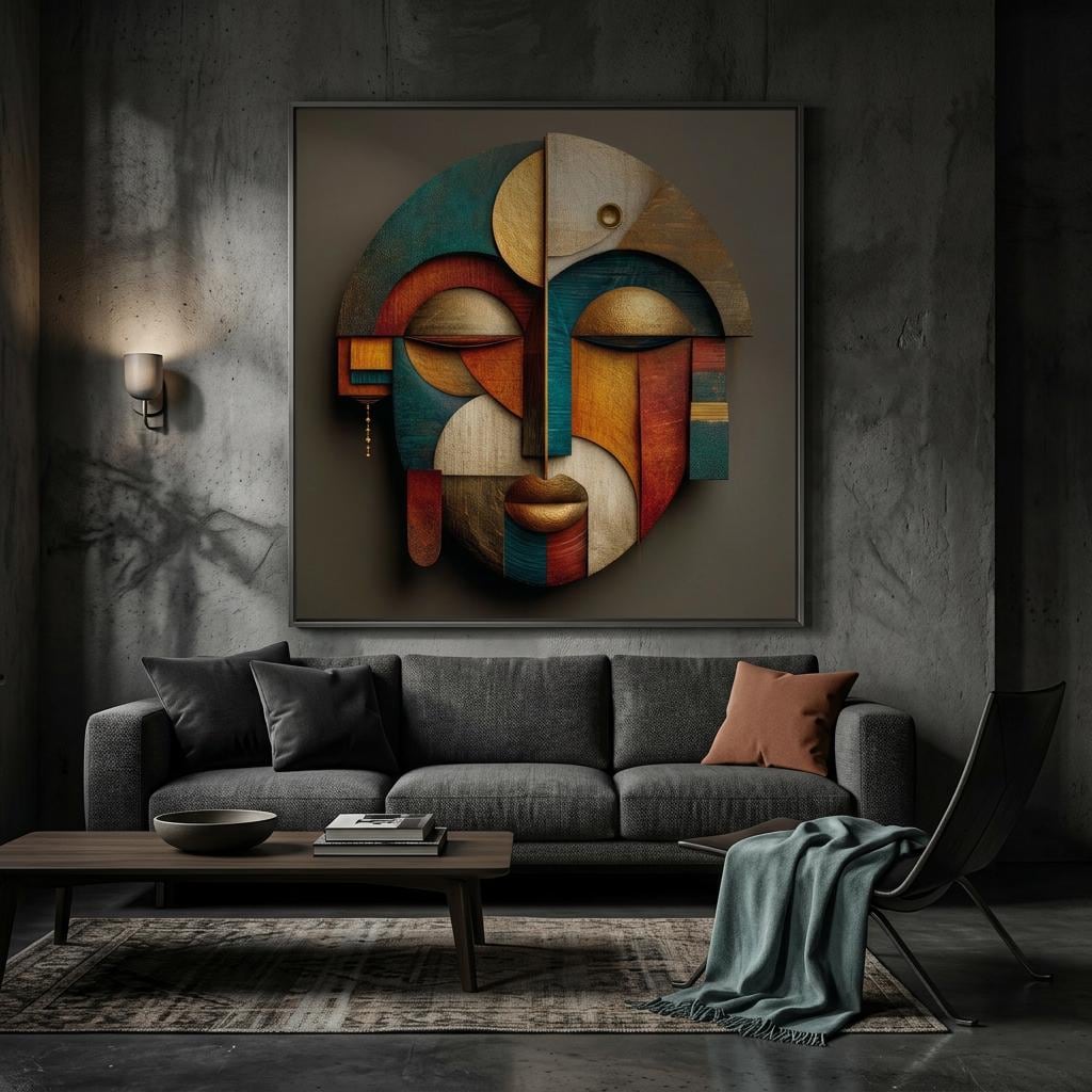 Abeni Form Aluminum Print, Modern Yoruba Inspired Wall Art, Geometric African Decor, Minimalist Metal Wall Decor, Unique Ethnic Home Art