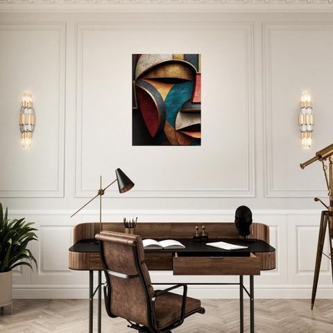 Oro Aye Yoruba Mask Aluminum Print - Modern African Art Wall Decor - Geometric Minimalist Metal Wall Art - Cultural Gift for Home Office