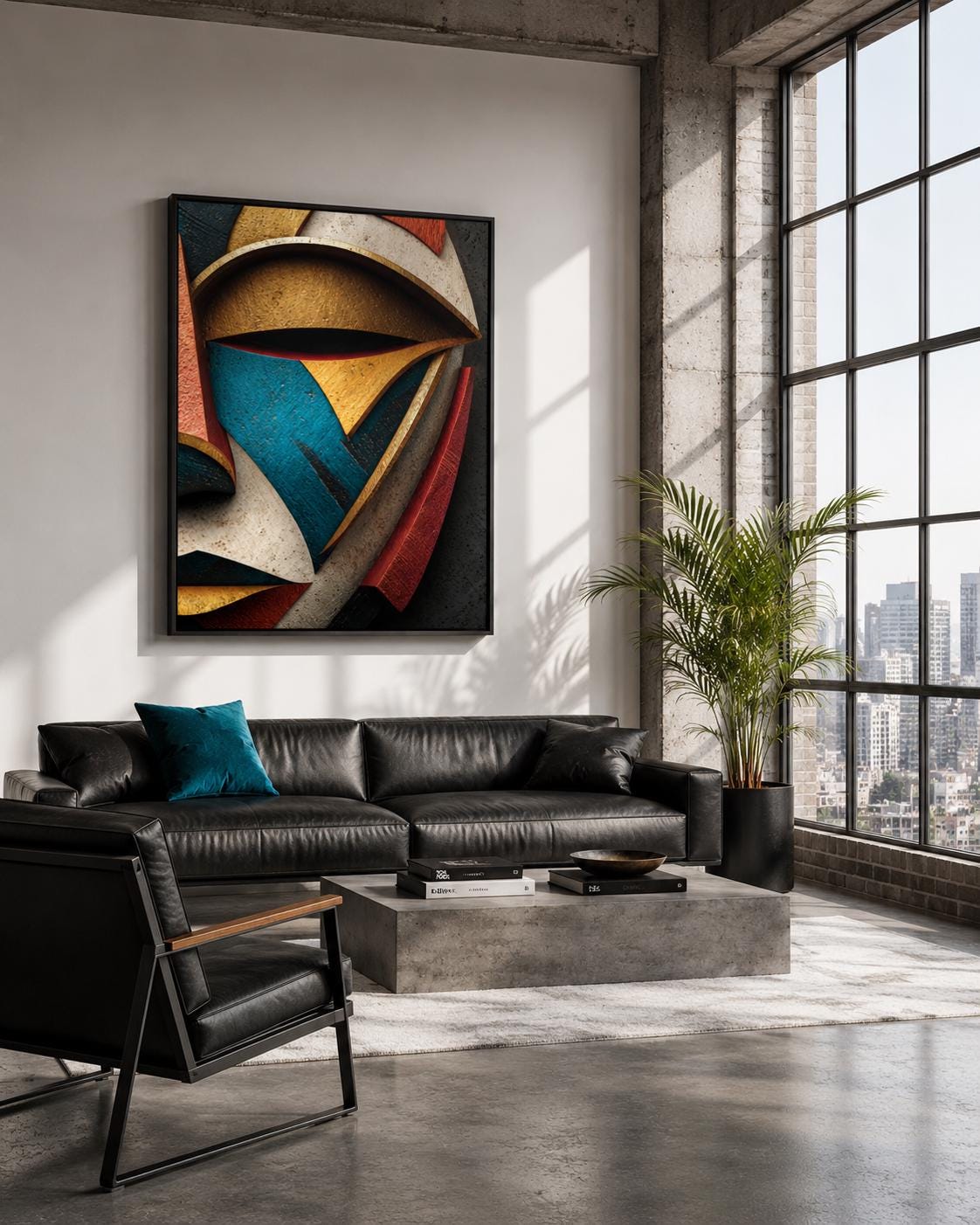 Okan Gold Metal Wall Art, Modern Yoruba Mask Aluminum Print, African Inspired Decor, Contemporary Minimalist Wall Decor, Gold Metal Art