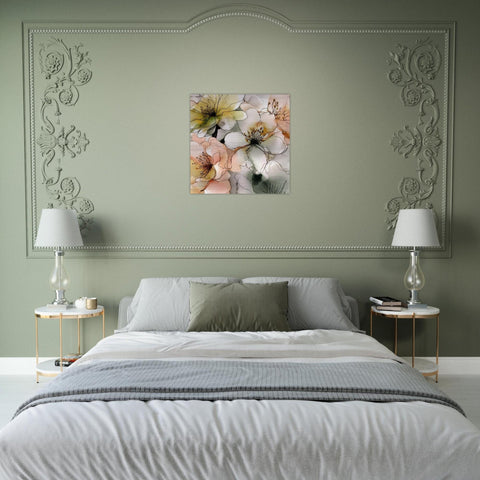 Bright Veil Brushed Aluminum Print - Serene Floral Art | Modern Metallic Wall Decor | Elegant Home Accent