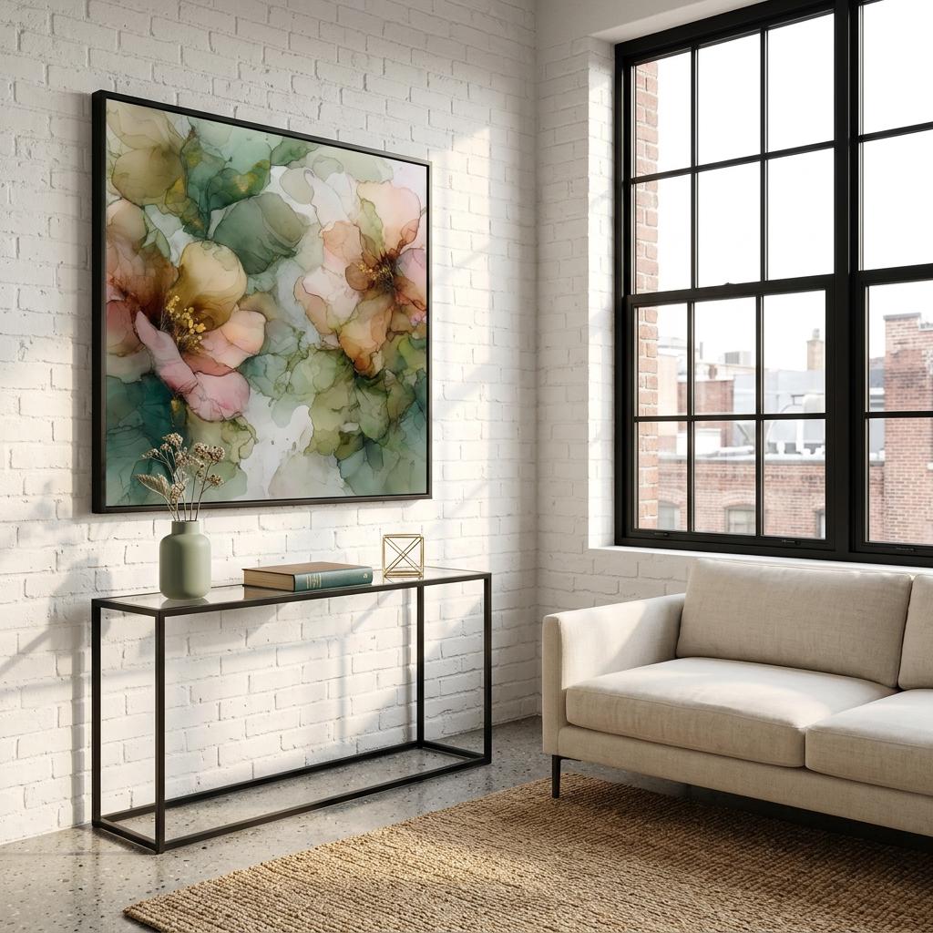 Sage Shadow Brushed Aluminum Print | Serene Modern Wall Art | Textured Metallic Art | Home Decor Gift
