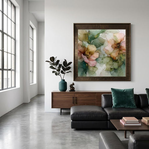 Sage Shadow Brushed Aluminum Print | Serene Modern Wall Art | Textured Metallic Art | Home Decor Gift
