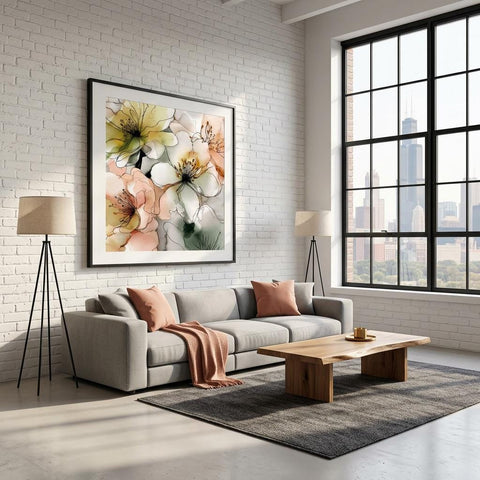 Bright Veil Brushed Aluminum Print - Serene Floral Art | Modern Metallic Wall Decor | Elegant Home Accent