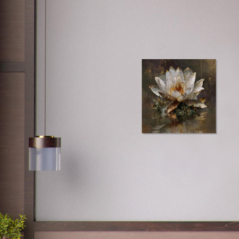 Awakening Lotus Brushed Aluminum Print | Zen Wall Art | Renewal Symbol Gift | Modern Home Decor
