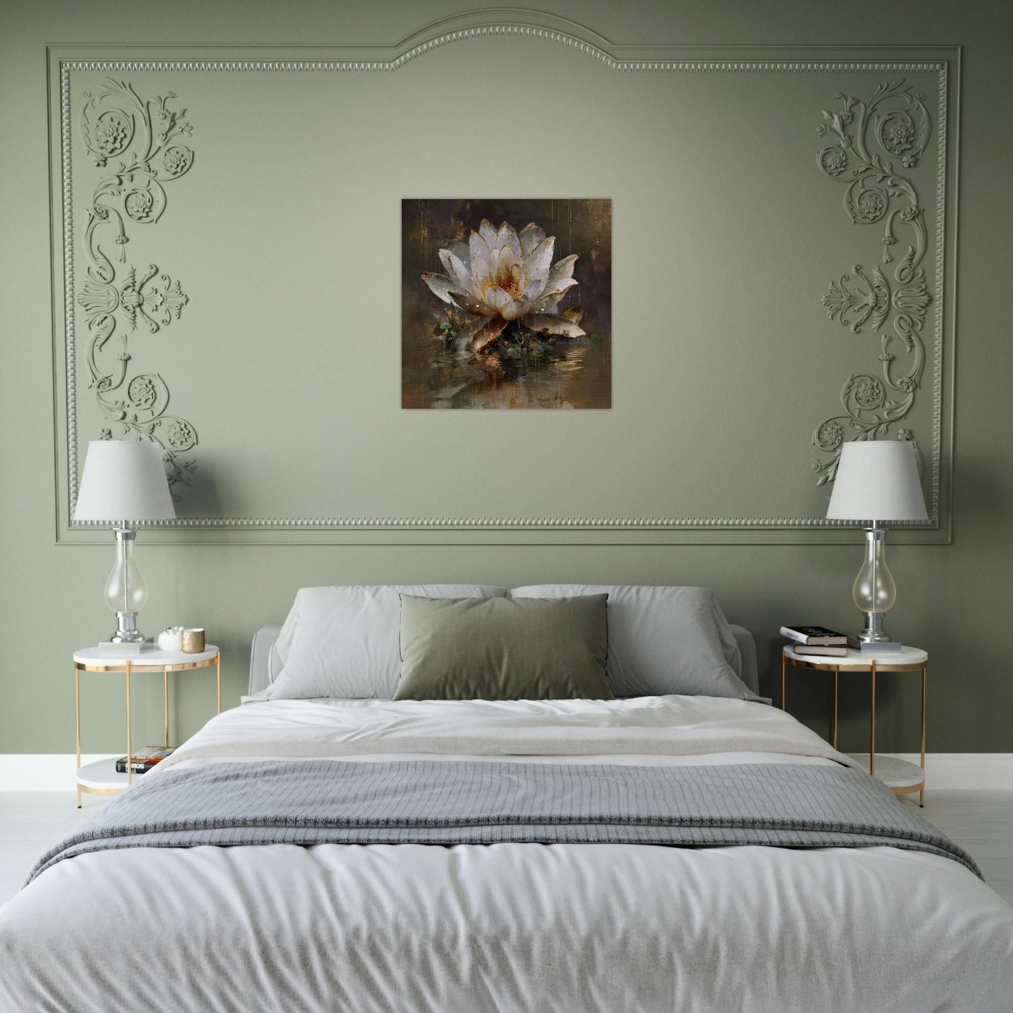 Awakening Lotus Brushed Aluminum Print | Zen Wall Art | Renewal Symbol Gift | Modern Home Decor