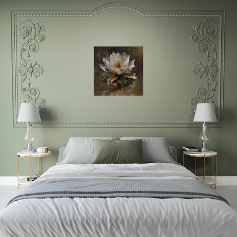 Awakening Lotus Brushed Aluminum Print | Zen Wall Art | Renewal Symbol Gift | Modern Home Decor