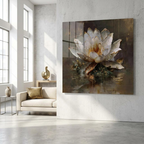 Awakening Lotus Brushed Aluminum Print | Zen Wall Art | Renewal Symbol Gift | Modern Home Decor