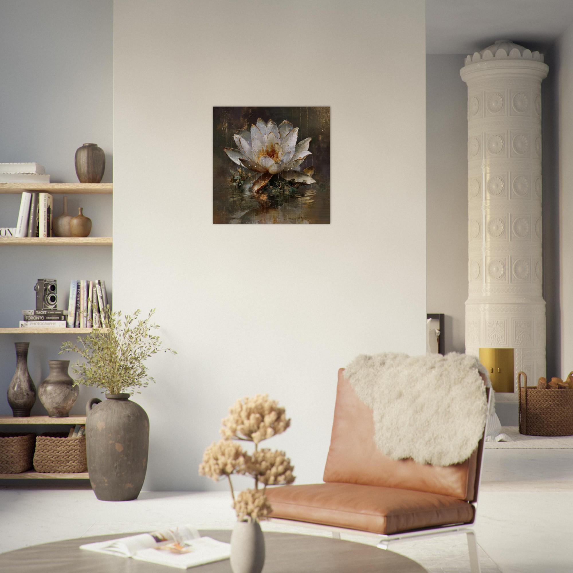 Awakening Lotus Brushed Aluminum Print | Zen Wall Art | Renewal Symbol Gift | Modern Home Decor