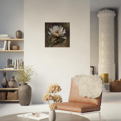 Awakening Lotus Brushed Aluminum Print | Zen Wall Art | Renewal Symbol Gift | Modern Home Decor