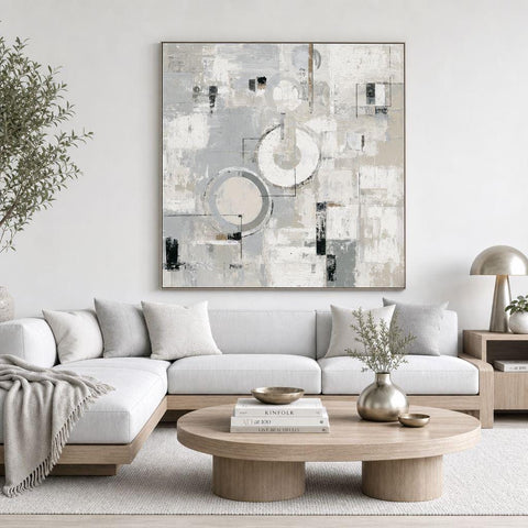 Quiet Geometry - Aluminum Print | Modern Minimalist Wall Art | Abstract Geometric Decor | Calm Serene Art | Large Format Metal Print