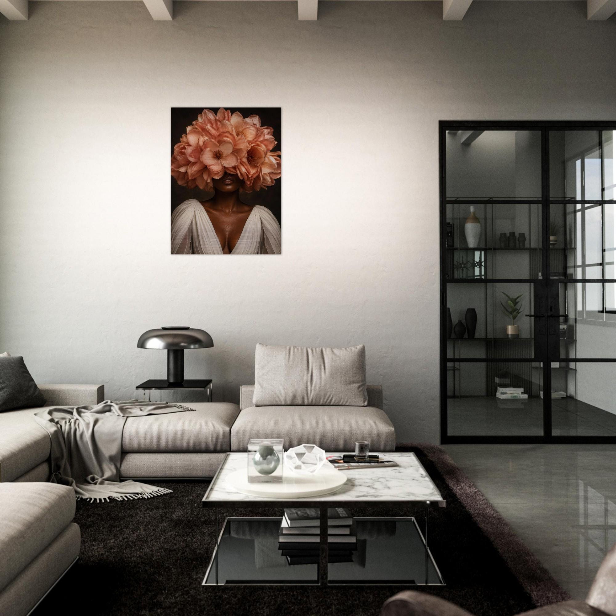 Ethereal Bloom Brushed Aluminum Print, Magnolia Botanical Wall Art, Modern Silver Metal Wall Decor, Fine Art , Serene Home Gift