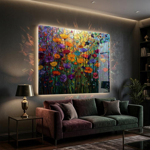 At Dawn – Wildflowers Acrylic Print | Modern Floral Wall Art