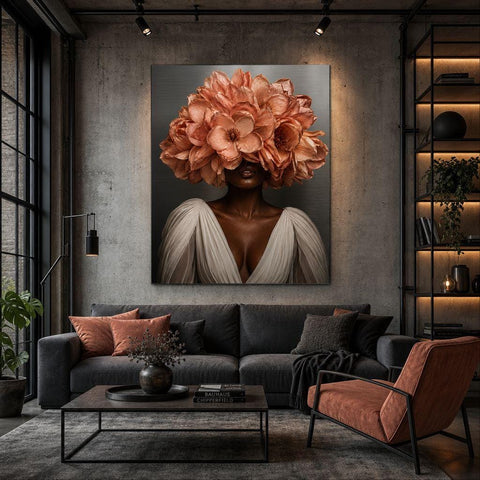 Ethereal Bloom Brushed Aluminum Print, Magnolia Botanical Wall Art, Modern Silver Metal Wall Decor, Fine Art , Serene Home Gift