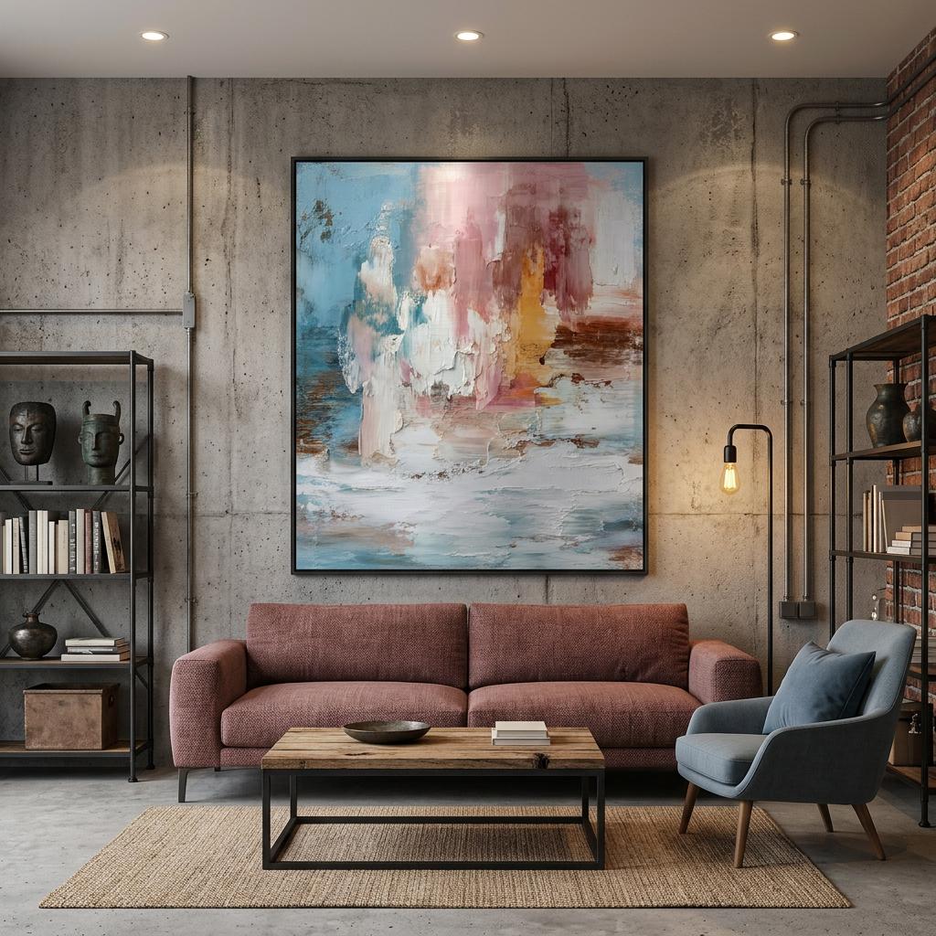 Saltwind Clash of Echoes - Textured Illusion Abstracts Coastal Wall Art | Modern Home Decor Gift