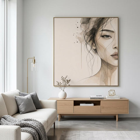 Silk Lotus - Aluminum Print | Woman Portrait Wall Art | Modern Metallic Home Decor | Serene & Strong Gift Idea