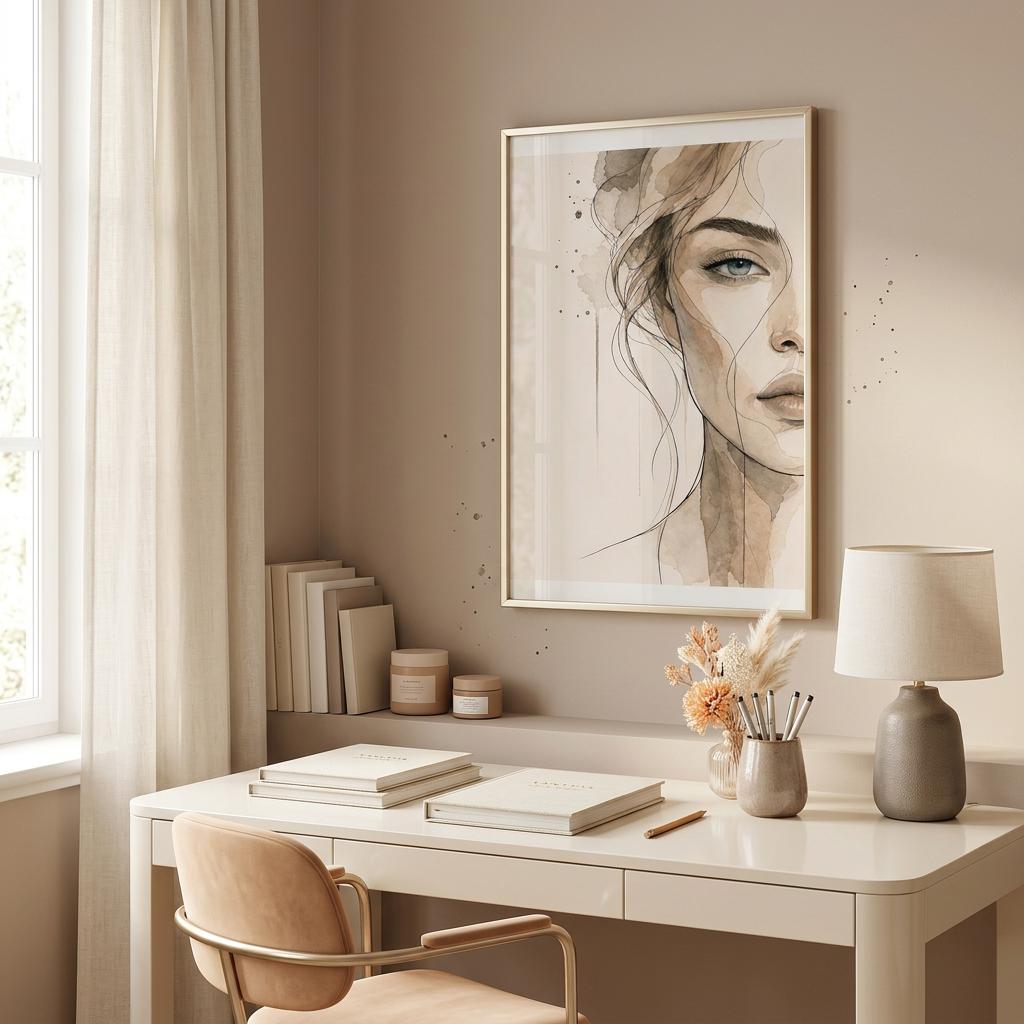 Still Whisper - Aluminum Print - Ethereal Woman Portrait, Modern Wall Art, Minimalist Home Decor, Unique Metallic Finish