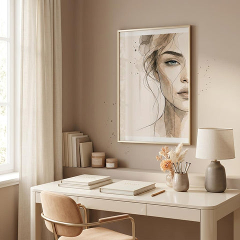 Still Whisper - Aluminum Print - Ethereal Woman Portrait, Modern Wall Art, Minimalist Home Decor, Unique Metallic Finish