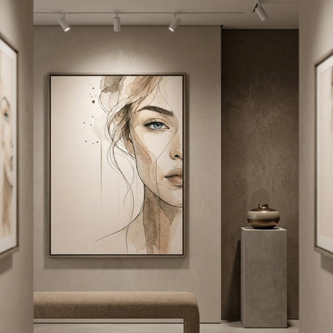 Still Whisper - Aluminum Print - Ethereal Woman Portrait, Modern Wall Art, Minimalist Home Decor, Unique Metallic Finish