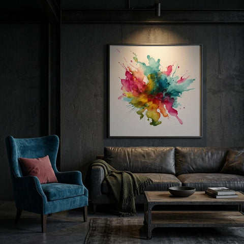 Chromatic Burst Abstract Aluminum Print | High-Impact Modern Art | Vivid Energy Statement Piece | Wall Decor Gift