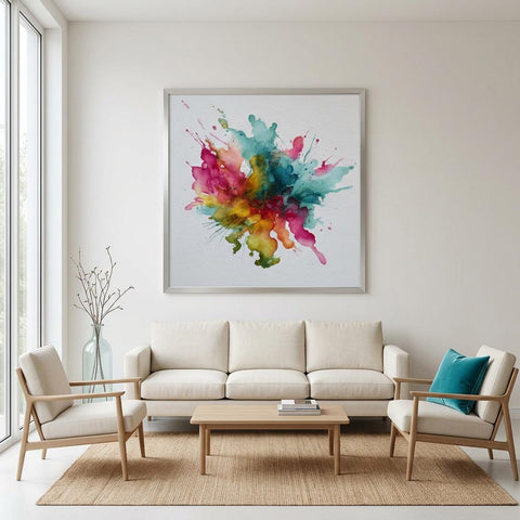Chromatic Burst Abstract Aluminum Print | High-Impact Modern Art | Vivid Energy Statement Piece | Wall Decor Gift