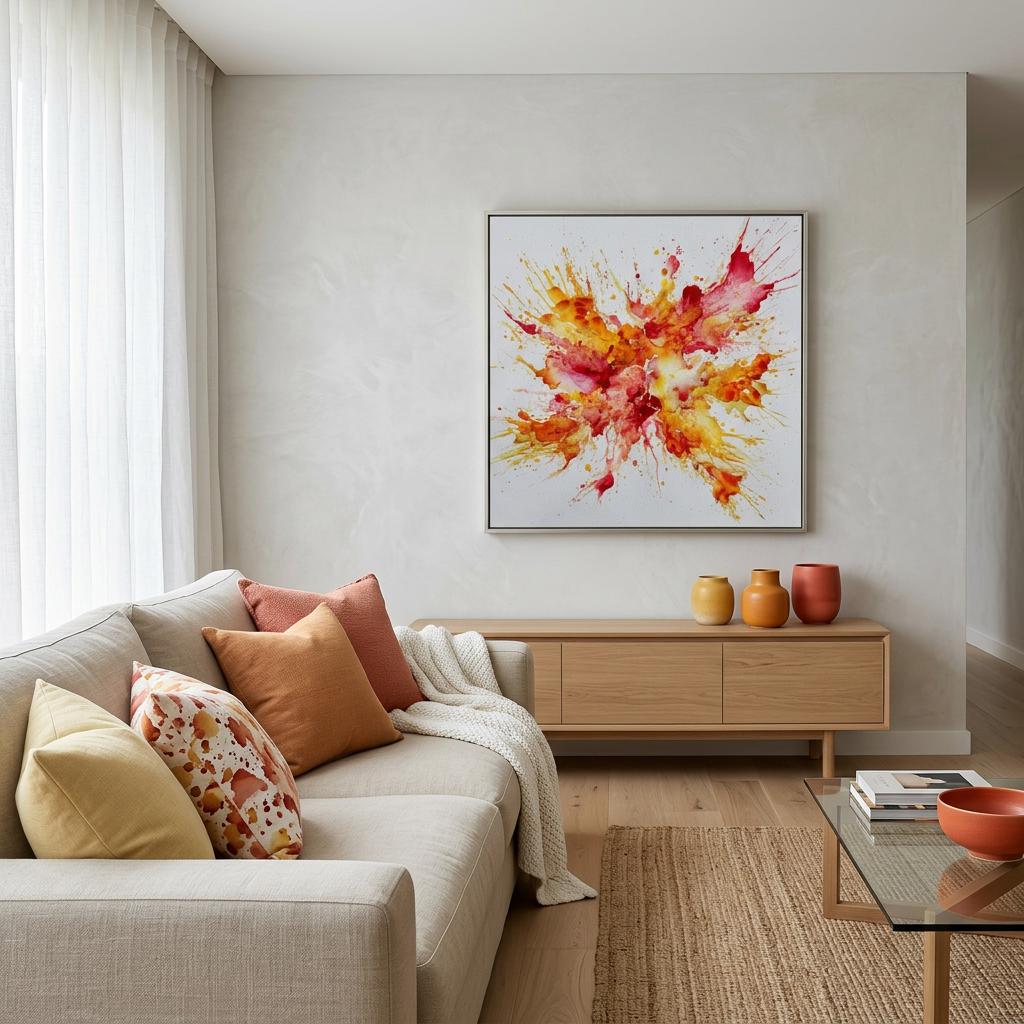 Kinetic Force Aluminum Print: Modern Art, Vibrant Colors, Minimalist Decor Gift - Unique Wall Art