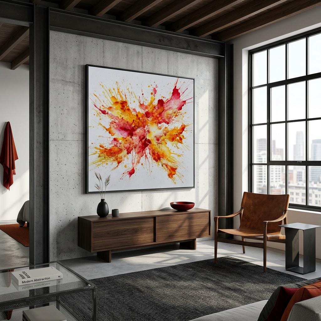 Kinetic Force Aluminum Print: Modern Art, Vibrant Colors, Minimalist Decor Gift - Unique Wall Art