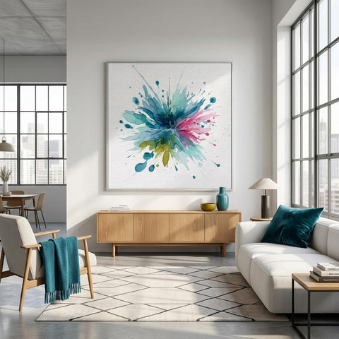Cool Explosion Aluminum Print | Abstract Art | Modern Wall Decor | Vibrant & Serene | Ready to Hang