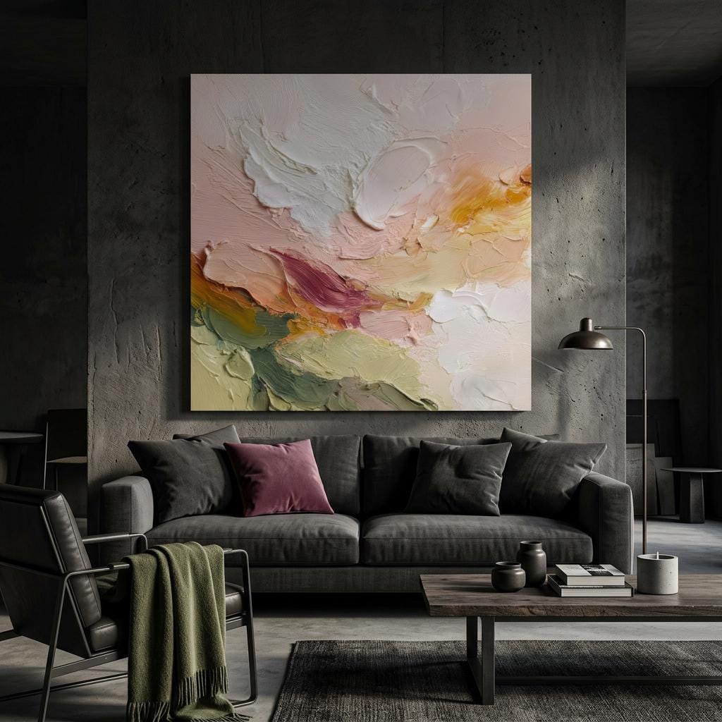 Sunrise - Clash of Echoes - Textured Illusion Abstracts Aluminum Print Art | Coastal Warmth Wall Decor | Modern Home Art
