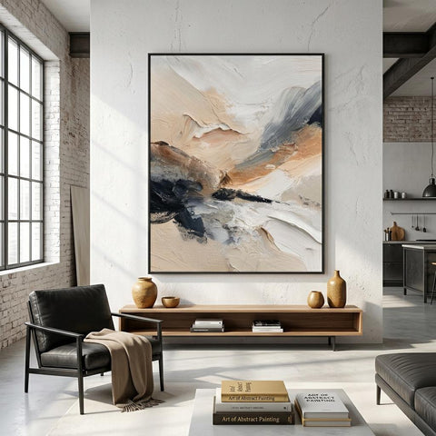 Sahara - Clash of Echoes - Textured Illusion Abstracts Art | Boho Desert Wall Decor | Modern Matte Finish | Unique Home Gift