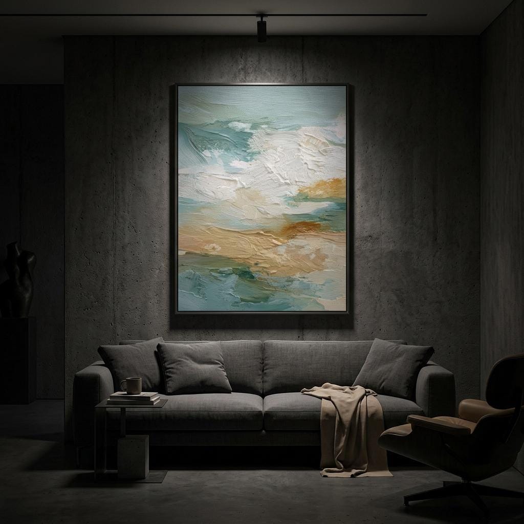 Shorefall - Clash of Echoes - Textured Illusion Abstracts | Coastal Modern Decor | Clash of Echoes Collection | Unique Wall Art Gift