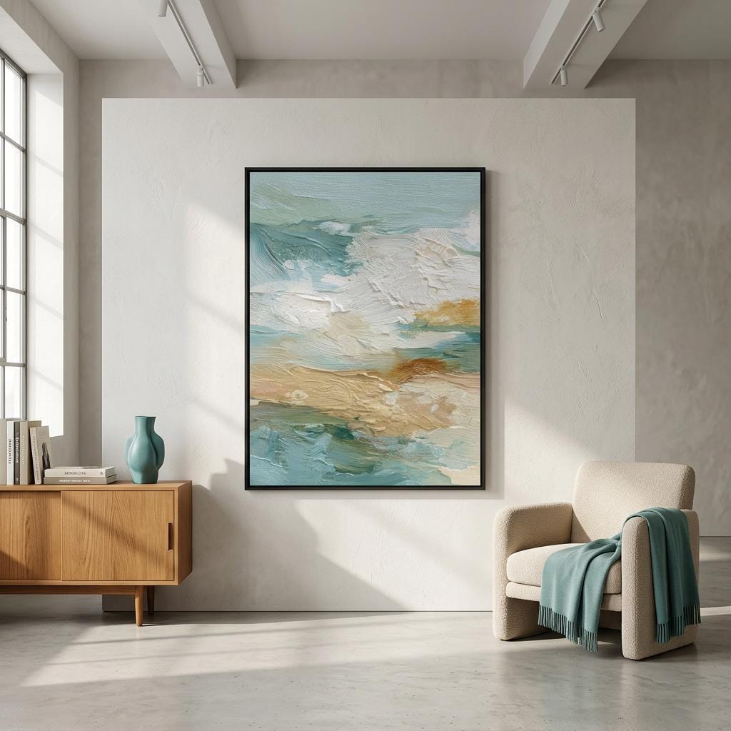 Shorefall - Clash of Echoes - Textured Illusion Abstracts | Coastal Modern Decor | Clash of Echoes Collection | Unique Wall Art Gift