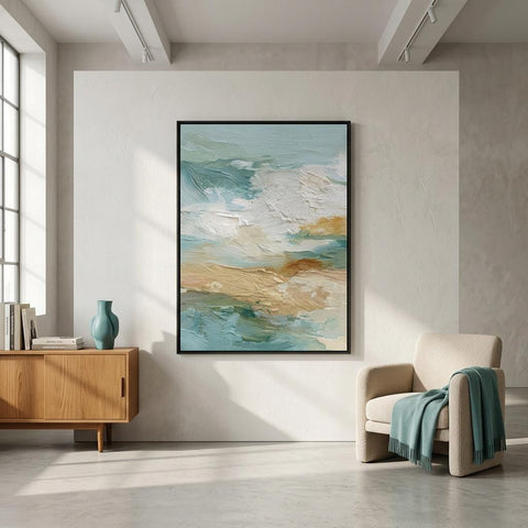 Shorefall - Clash of Echoes - Textured Illusion Abstracts | Coastal Modern Decor | Clash of Echoes Collection | Unique Wall Art Gift