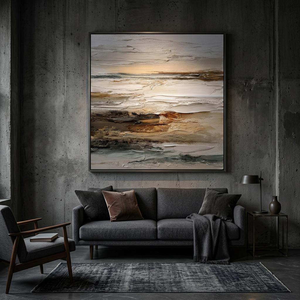 Bluffside - Clash of Echoes - Textured Illusion Abstracts Aluminum Print | Coastal Modern Art | Unique Wall Decor Gift